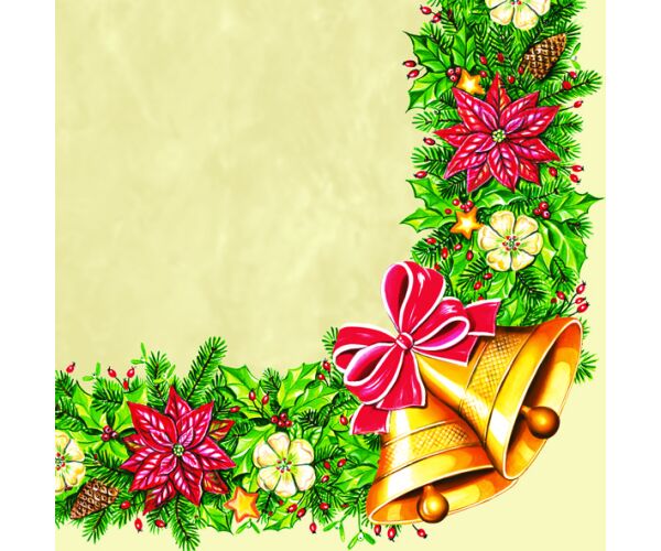 Ubrousky DAISY L (20ks) Xmas Wreath with Bells cream