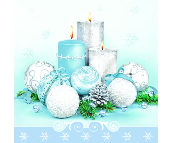 Ubrousky DAISY L (20ks) XMAS Blue Silver Composition