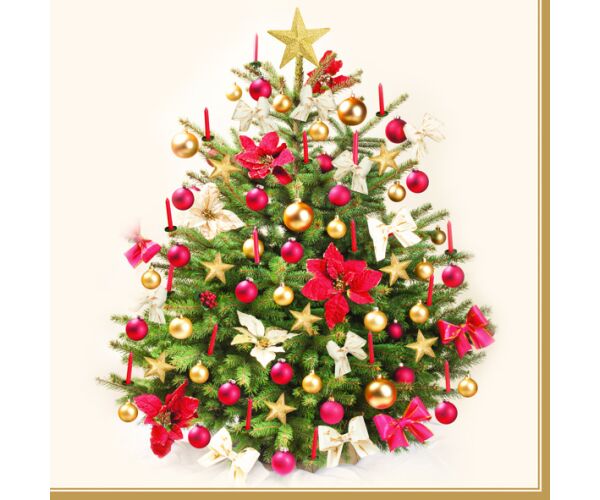 Ubrousky DAISY L (20ks) Traditional Gold red Xmas Tree