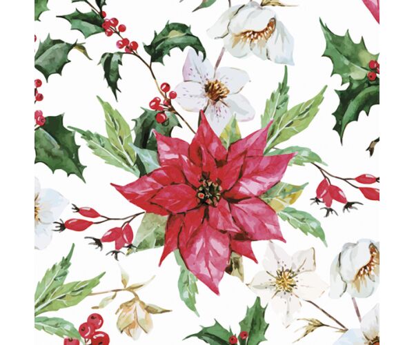 Ubrousky DAISY L (20ks) Watercolour Poinsettia