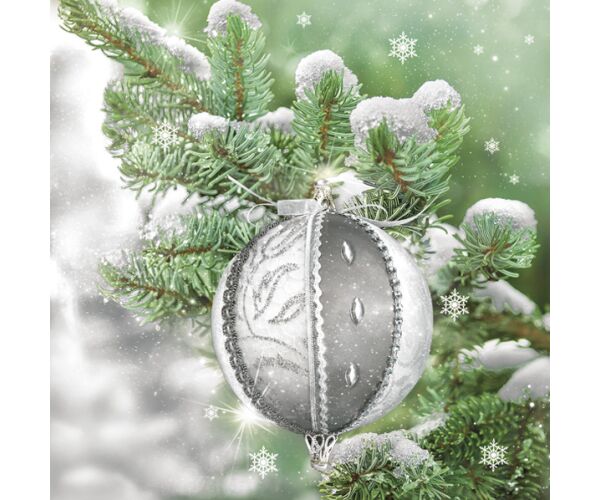 Ubrousky DAISY L (20ks) Elegant Bauble on Snowy Twig