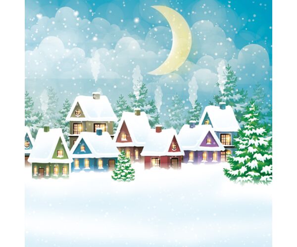 Ubrousky DAISY L (20ks) Snowy Village Scene