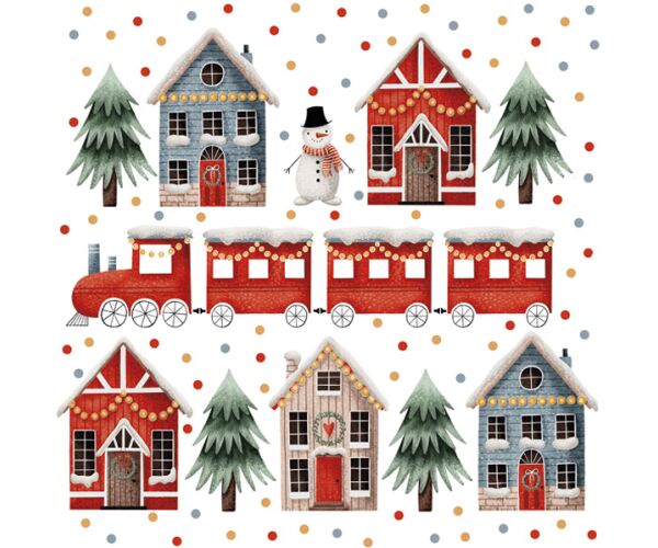 Ubrousky DAISY L (20ks) Christmas Houses and Train