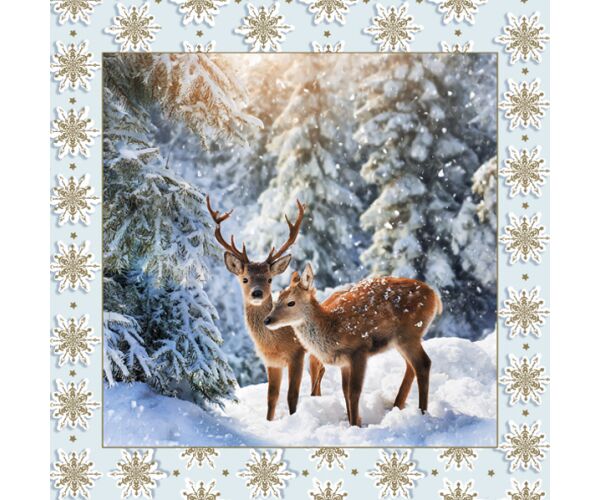 Ubrousky DAISY L (20ks) Roedeers Couple in Winter Forest