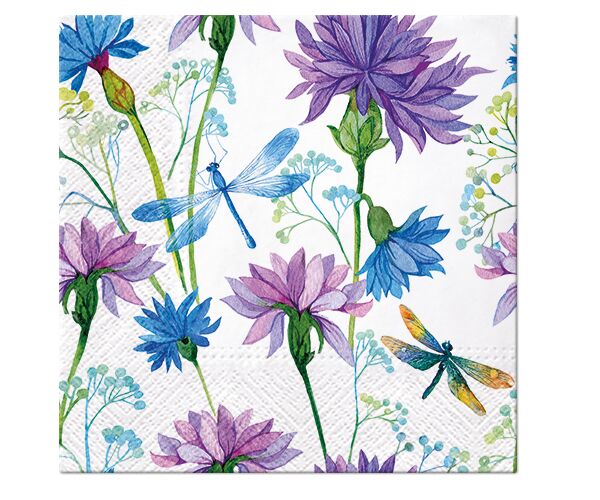 Ubrousky PAW Dekor L (20ks) Flower with Dragonfly