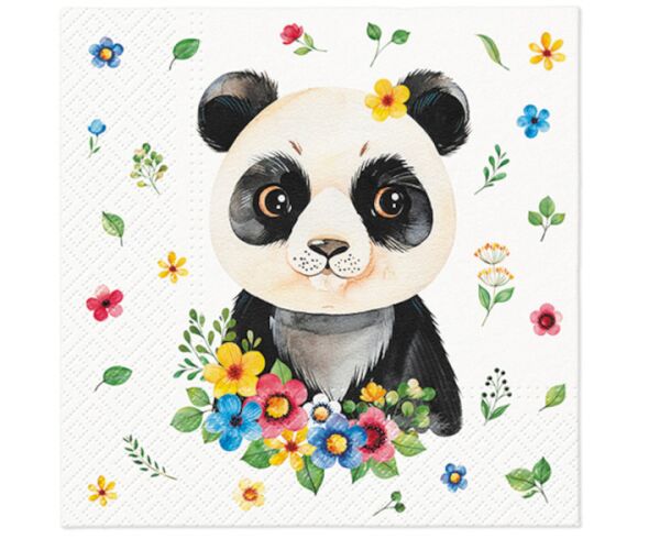 Ubrousky PAW Dekor L (20ks) Flower Panda