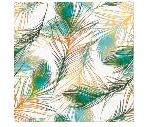Ubrousky PAW Dekor L (20ks) Feather composition
