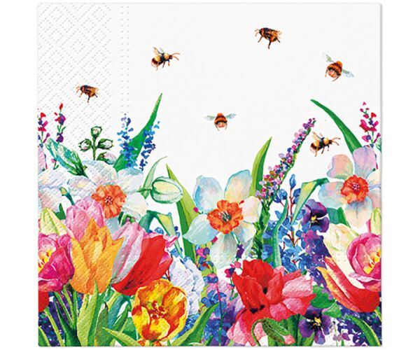 Ubrousky PAW Dekor L (20ks) Meadow with Bees