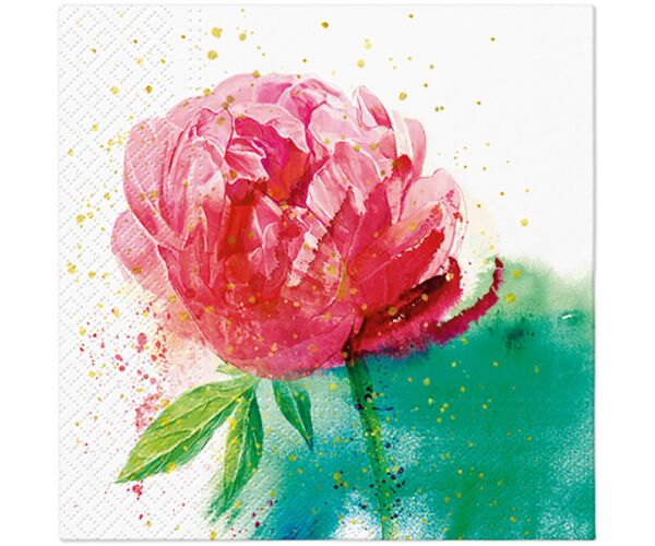 Ubrousky PAW Dekor L (20ks) Peony Watercolor