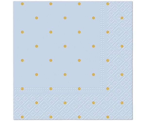 Ubrousky PAW Dekor L (20ks) Golden Dots light blue