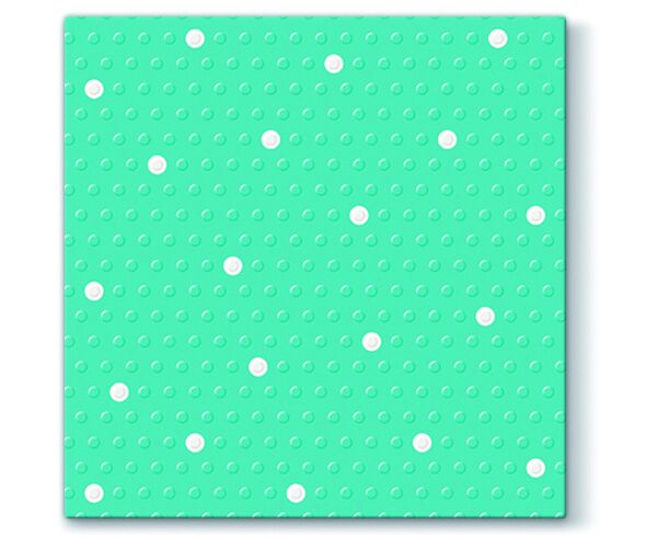 Papírový ubrousek Inspiration Dots Spots tyrkysovo - bílý