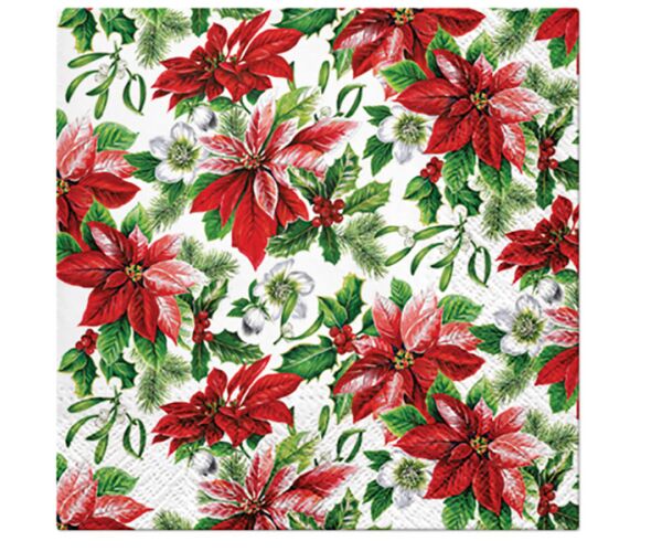 Ubrousky PAW Dekor L (20ks) Glory Poinsettia
