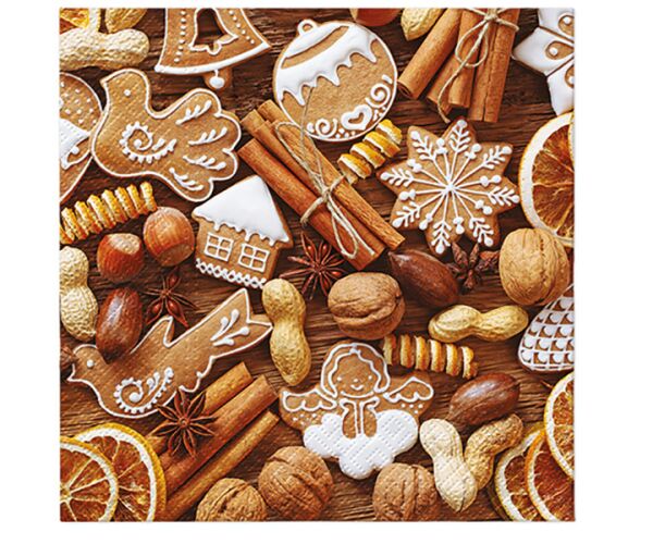 Ubrousky PAW Dekor L (20ks) Rustic Gingerbread