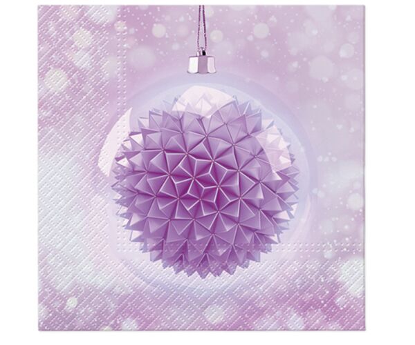 Ubrousky PAW Dekor L (20ks) Lavender Glass Bauble