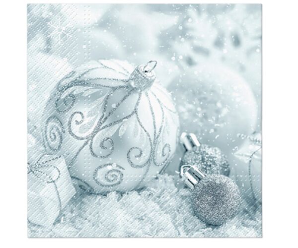 Ubrousky PAW Dekor L (20ks) Silver Bauble