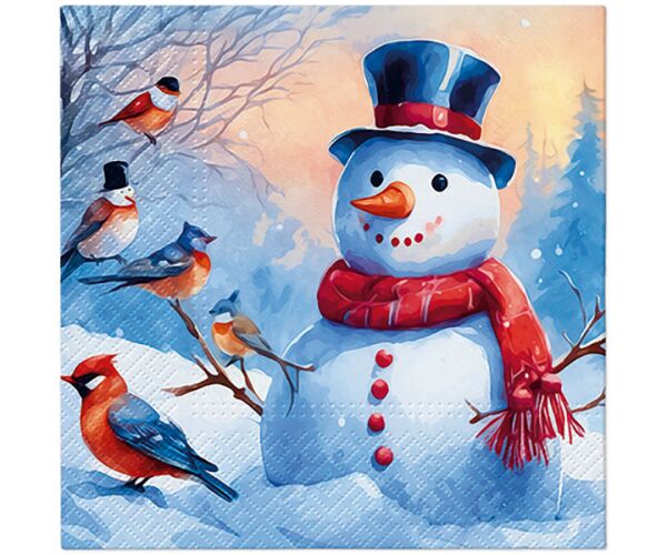 Ubrousky PAW Dekor L (20ks) Distinctive Snowman