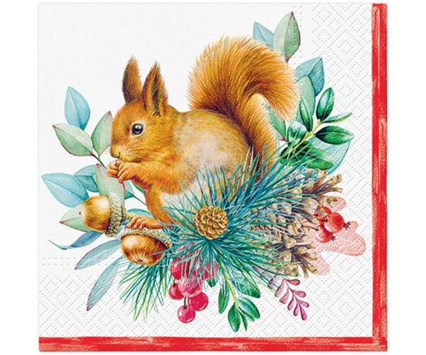 Ubrousky PAW Dekor L (20ks) Vintage Squirrel Joy