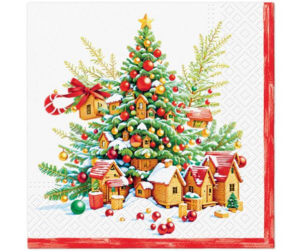 Ubrousky PAW Dekor L (20ks) Festive Joy Tree