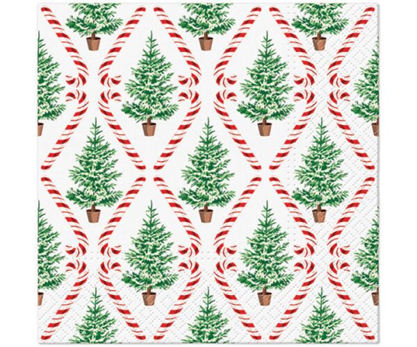 Ubrousky PAW Dekor L (20ks) Candy Cane Forest