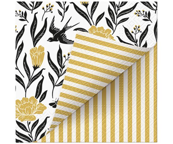 Ubrousky PAW Dekor L Duo (20ks) Hearts Confetti Fell gold