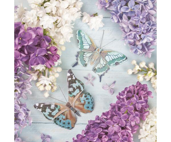 Ubrousky DAISY L (20ks) Lilac Collage with Butterflies