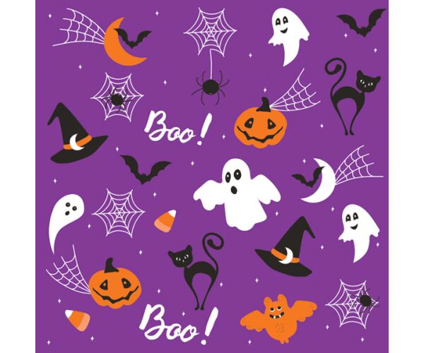 Ubrousky DAISY L (20ks) Halloween Graphic on Purple