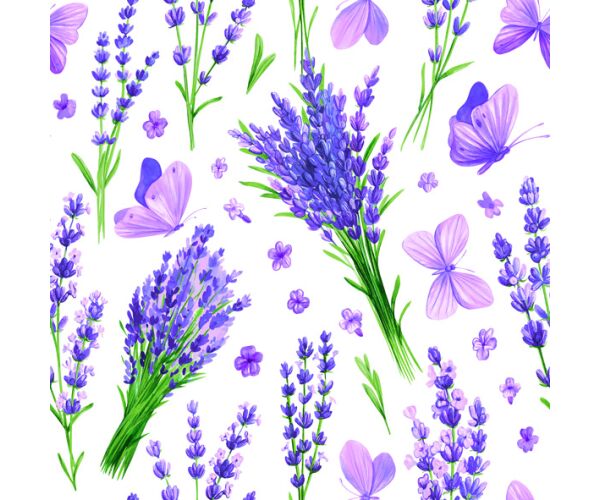 Ubrousky DAISY L (20ks) Lavender with Violet Butterflies