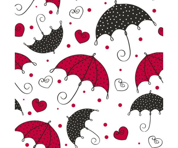 Ubrousky DAISY L (20ks) Lovely Umbrellas with Red Hearts
