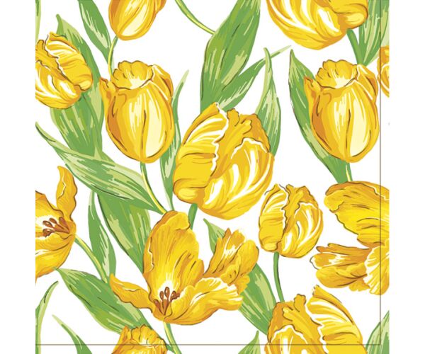 Ubrousky DAISY L (20ks) Yellow Tulips Wallpaper