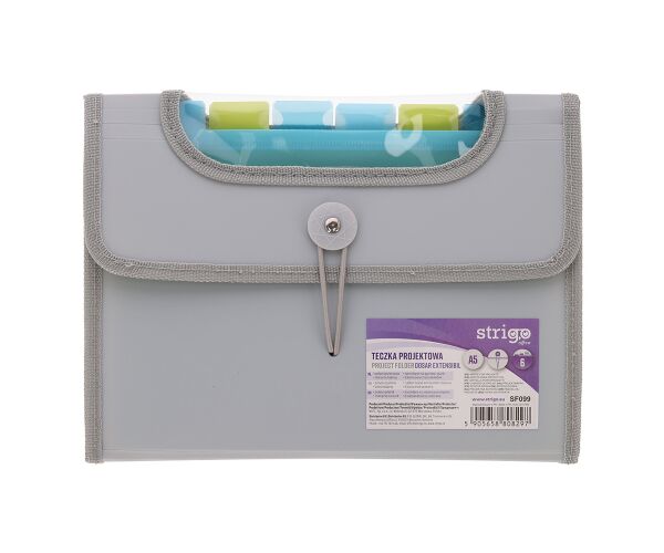 Složka A5 s 6 kapsami STRIGO šedá