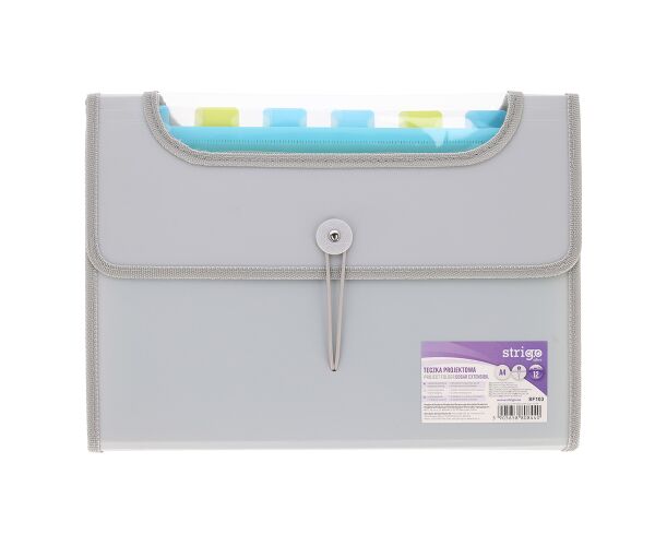 Složka A4 s 12 kapsami STRIGO šedá