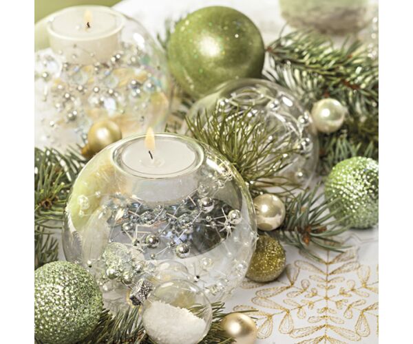 Ubrousky MAKI L (20ks) Christmas Pots on Green