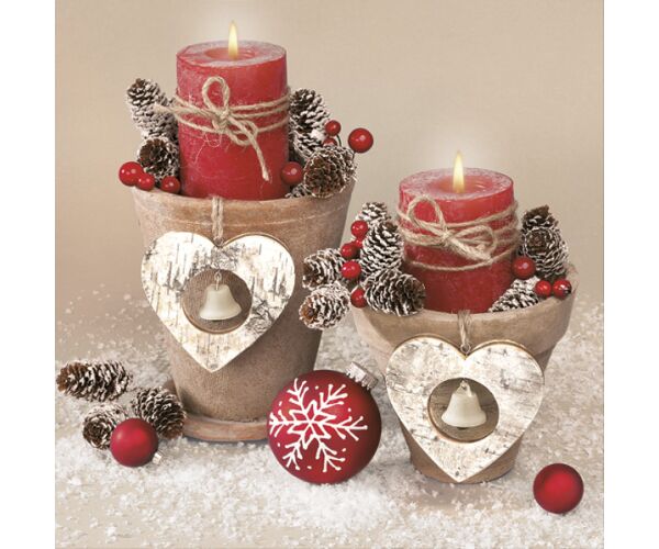 Ubrousky MAKI L (20ks) Christmas Pots on Beige