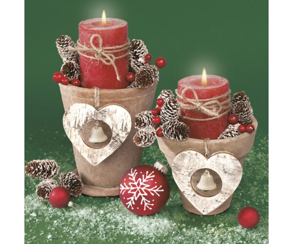 Ubrousky MAKI L (20ks) Christmas Pots on Green