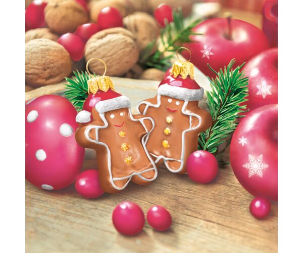 Ubrousky MAKI L (20ks) Gingerbread men Baubles
