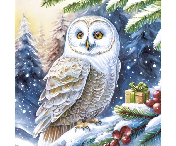 Ubrousky MAKI L (20ks) Owl in Winter Forest