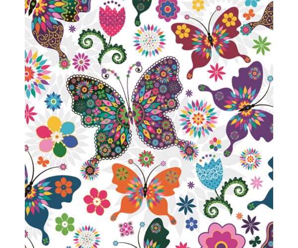 Ubrousky MAKI L (20ks) Stained Glass Butterfly