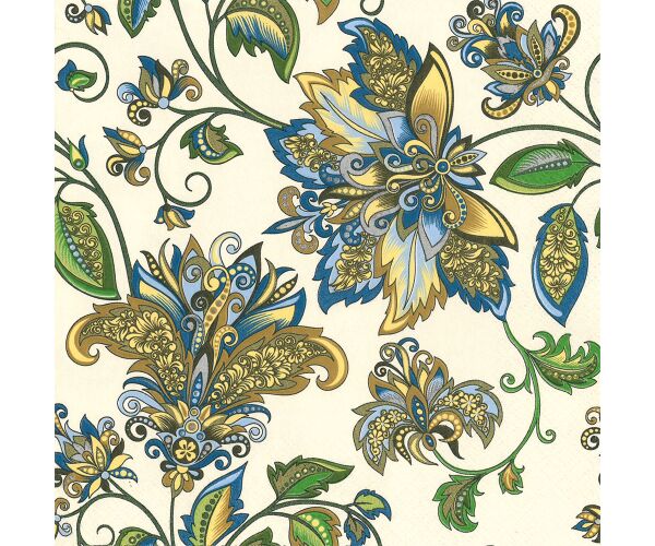 Ubrousky MAKI L (20ks) Golden Blue Hindi Pattern