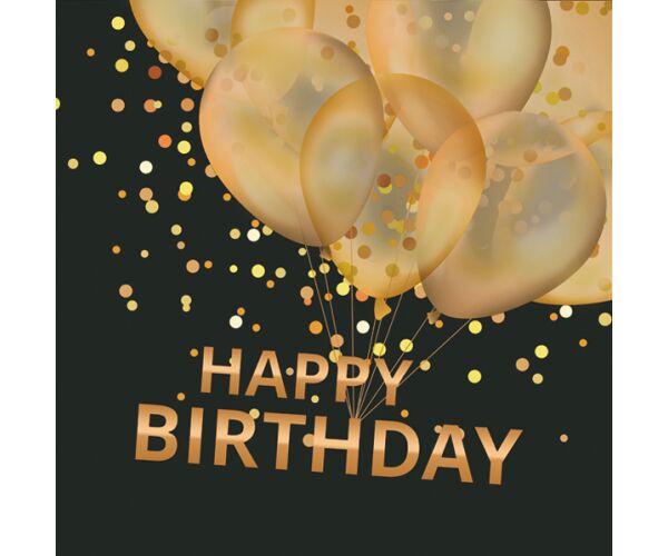 Ubrousky MAKI L (20ks) Happy Birthday Black