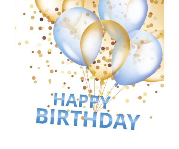 Ubrousky MAKI L (20ks) Happy Birthday Blue