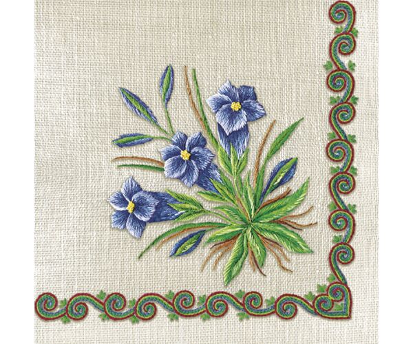 Ubrousky MAKI L (20ks) Goryczka Mountain Embroidery Fold