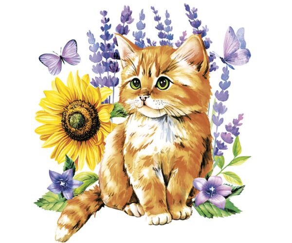 Ubrousky MAKI L (20ks) Watercolor Ginger Kitten & Dog