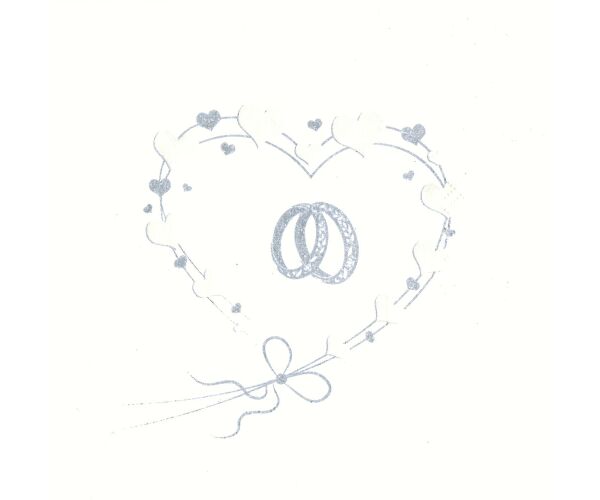 Ubrousky MAKI L (20ks) Wedding Rings in Heart Silver (pearl effect)