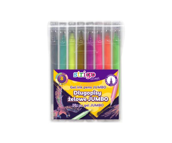 Gelové pero Strigo 8 ks - jumbo
