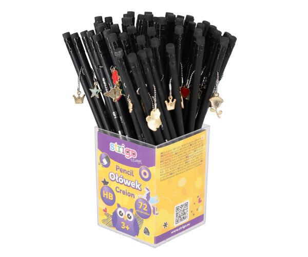 Tužka s gumou STRIGO HB kulatá - Stripes metal