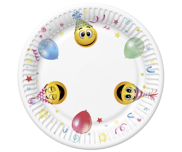 Papírový talíř malý - Smile Icons and Balloons