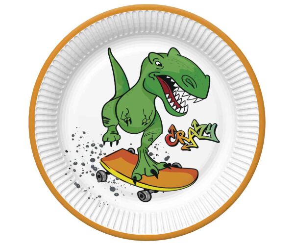 Papírový talíř malý - Crazy Dino