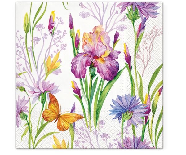 Ubrousky PAW TETE L (20ks) Iris with Butterfly