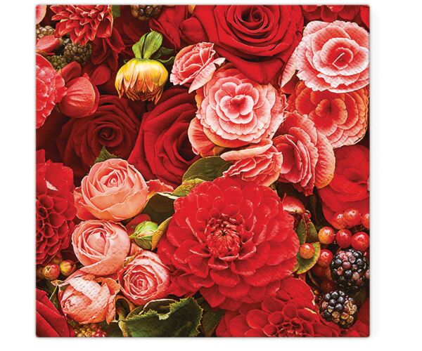 Ubrousky PAW TETE L (20ks) Red Bouquet