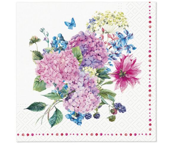 Ubrousky PAW TETE L (20ks) Hydrangea Bouquet